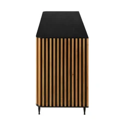 Madia 3 ante in rovere massiccio e metallo (159 x 76 cm) Rytm Nero