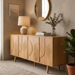 Madia 4 ante in rovere (200 x 80 cm) Olys Naturale