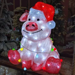 Maialino luminoso 100 LED (H41 cm) Baby Gaston Multicolore