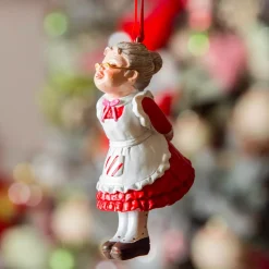 Mamma Natale da appendere (H10 cm) Natale Rosso e bianco