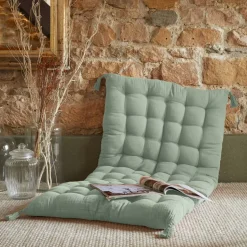 Materassino da pavimento garza di cotone (60 x 120 cm) Gaia Verde eucalipto