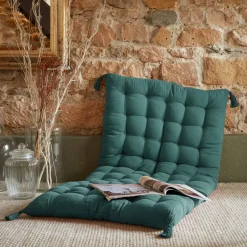 Materassino da pavimento garza di cotone (60 x 120 cm) Gaia Blu ottanio