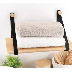 Mensola adesiva bambù Easy Chic Nero