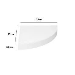 Mensola angolare in legno (25 cm) Bianco