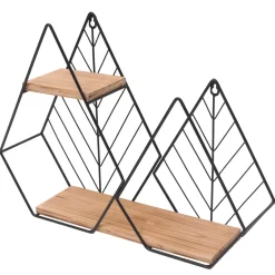 Mensola da parete in legno e metallo (48 x Alt 36 cm) Urban Loft Nero