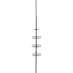 Mensola portaoggetti doccia estensibile (da 115 a 289 cm) Telescopica Nero opaco