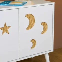 Mobile contenitore bambini legno 2 ante (H65 cm) Stars Bianco