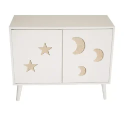 Mobile contenitore bambini legno 2 ante (H65 cm) Stars Bianco