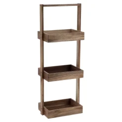 Mobile da bagno 3 ripiani legno d'acacia (Alt 70 cm) Lina Marrone
