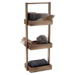 Mobile da bagno 3 ripiani legno d'acacia (Alt 70 cm) Lina Marrone