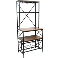 Mobile portabottiglie industriale 10 scompartimenti e portabicchieri (Alt 178 cm) Léon Marrone