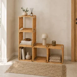 Mobile portaoggetti impilabile (33 x H33 cm) Smart Kube Naturale
