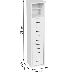 Mobile portarotolo carta igienica con riserva (H75 cm) Santorin Bianco