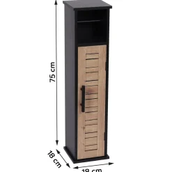 Mobile porta rotolo carta igienica con riserva (H75 cm) Bergen Nero