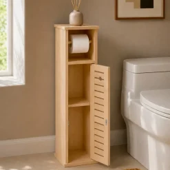 Mobile porta rotolo carta igienica con riserva (H75 cm) Trinidad Naturale