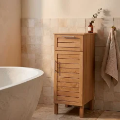 Mobiletto basso bagno in legno (93 x 35 cm) Colonial Naturale