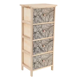 Mobiletto 4 cassetti in legno di paulownia (86 x 37 cm) Esteban Nero