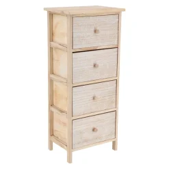 Mobiletto 4 cassetti in legno di paulownia (86 x 37 cm) Esteban Bianco
