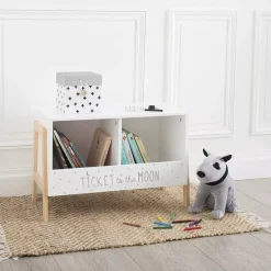 Mobiletto doppio per bambini (H40 cm) Scrittura Bianco