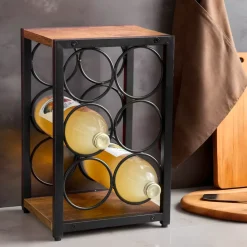 mobiletto portabottiglie industriale 6 scompartimenti (H20 cm) Sacha Nero
