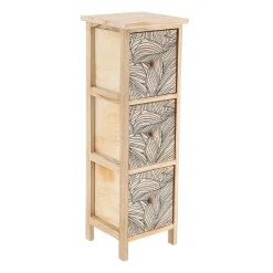 Mobiletto portaoggetti 3 cassetti in legno di paulownia (77 x 25 cm) Esteban Nero