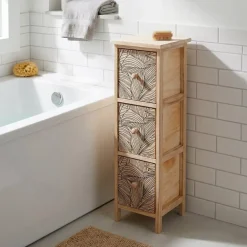 Mobiletto portaoggetti 3 cassetti in legno di paulownia (77 x 25 cm) Esteban Nero