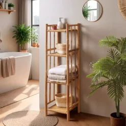 Mobiletto portaoggetti in bambù 4 ripiani (30 x H115 cm) Hanoï