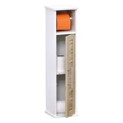 Mobiletto portarolo wc con riserva (75 cm) Stockholm Bianco