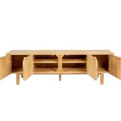 Mobile TV 4 ante in rovere massiccio (180 x 55 cm) Oakland Naturale