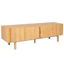 Mobile TV 4 ante in rovere massiccio (180 x 55 cm) Oakland Naturale
