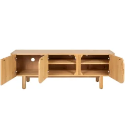 Mobile TV 3 ante in rovere massiccio (154 x 55 cm) Oakland Naturale