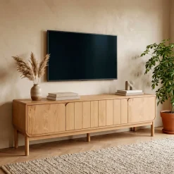 Mobile TV 4 ante in rovere (180 x 55 cm) Tulum Naturale