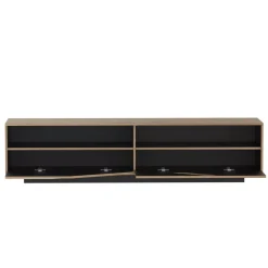 Mobile TV in legno design (180 x 40 cm) Florida Bianco, nero e naturale