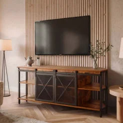 Mobile TV in legno e metallo (140 cm) Basko Nero