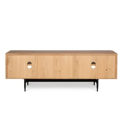 Mobile TV 4 nicchie in rovere massiccio (130 x 42 cm) Rytm Naturale