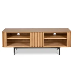 Mobile TV 4 nicchie in rovere massiccio (130 x 42 cm) Rytm Naturale