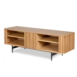 Mobile TV 4 nicchie in rovere massiccio (130 x 42 cm) Rytm Naturale