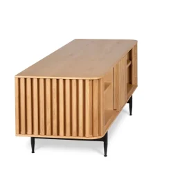Mobile TV 4 nicchie in rovere massiccio (130 x 42 cm) Rytm Naturale