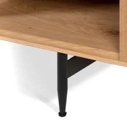 Mobile TV 4 nicchie in rovere massiccio (130 x 42 cm) Rytm Naturale