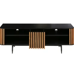 Mobile TV 4 nicchie in rovere massiccio (130 x 43 cm) Rytm Nero