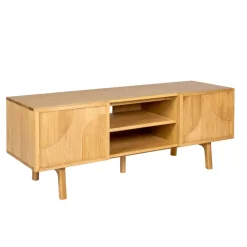 Mobile TV 2 scomparti 2 ante in rovere (140 x 55 cm) Olys Naturale