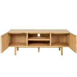Mobile TV 2 scomparti 2 ante in rovere (140 x 55 cm) Olys Naturale