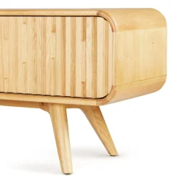 Mobile TV 2 scomparti 2 ante in rovere massiccio (165 x 58 cm) Bilbao Naturale