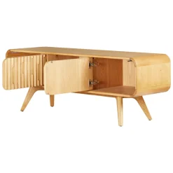 Mobile TV 2 scomparti 2 ante in rovere massiccio (165 x 58 cm) Bilbao Naturale