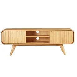 Mobile TV 2 scomparti 2 ante in rovere massiccio (165 x 58 cm) Bilbao Naturale
