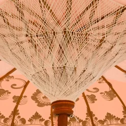 Ombrellone da giardino rotondo con frange (D2 m) Jaipur Beige rosato e dorato