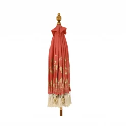 Ombrellone da giardino rotondo con frange (D2 m) Jaipur Rosso e dorato
