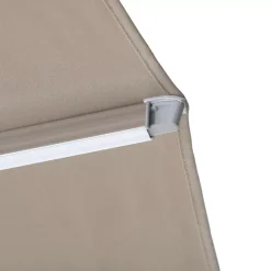 Ombrellone decentrato quadrato in alluminio con base (3 x 3 m) Elyra Bianco e Tortora