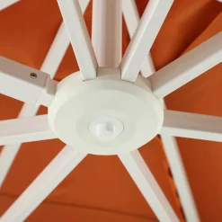 Ombrellone decentrato quadrato in alluminio con base (3 x 3 m) Elyra Bianco e Terracotta