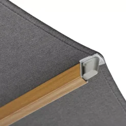 Ombrellone decentrato quadrato in alluminio con base (3 x 3 m) Elyra effetto legno e Antracite